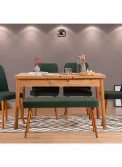 Set masa extensibila si scaune (6 piese) Santiago Atlantic Green