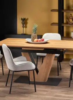Set masa extensibila Umberto L160-200 cm + 4 scaune K481 bej