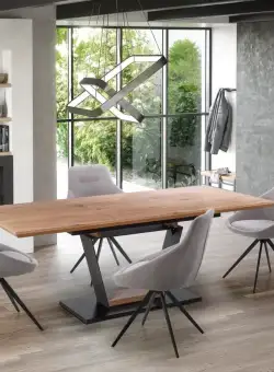 Set masa extensibila Urbano L160-220 + 4 scaune K431 gri deschis