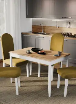 Set Masa Grand Stejar + 4 Scaune Grand Mustar