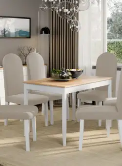 Set Masa Grand Stejar + 6 Scaune Grand Crem