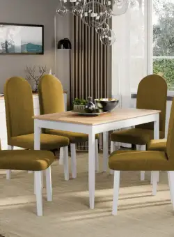 Set Masa Grand Stejar + 6 Scaune Grand Mustar