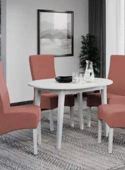 Set Masa Rosa extensibila + 4 Scaune Paris Castel 55