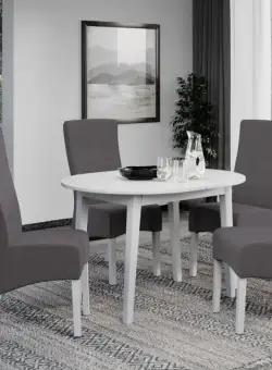 Set Masa Rosa extensibila + 4 Scaune Paris Westa 8