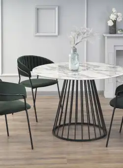 Set masa rotunda Brodway + 3 scaune K426 verde/negru