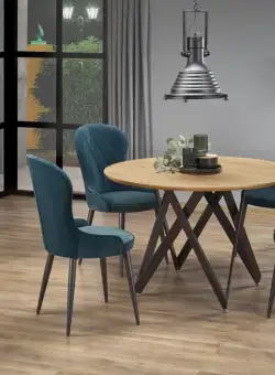 Set masa rotunda Mozambik ø120 cm + 4 scaune K366 verde inchis