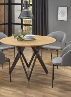 Set masa rotunda Mozambik ø120 cm + 4 scaune K373 gri