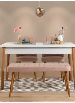 Set masa si scaune (4 piese) Costa Atlantic White-Stone