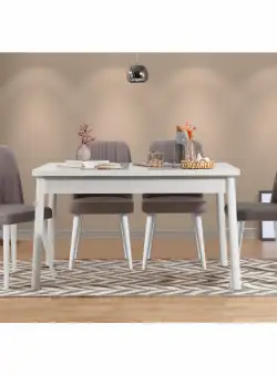 Set masa si scaune (5 piese) Costa White-Grey