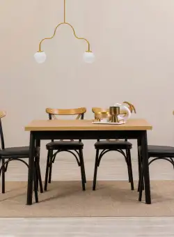 Set masa si scaune (5 piese) OLİVER SBT KARİNA-BLACK