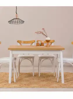 Set masa si scaune (5 piese) OLİVER SBT. KARİNA-WHİTE