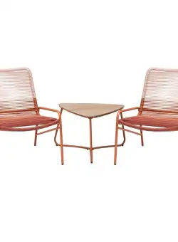 Set masuta + 2 scaune Vichy portocaliu