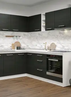 Set Mobila Bucatarie Colt Mina 180*220 Alb/Ferrara - C26