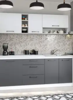 Set Mobila Bucatarie Mina Dual 200 Gri Antracit/Alb C95