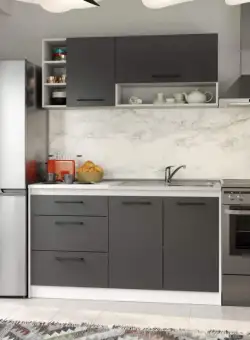 Set Mobila Bucatarie Mina Grafit 140 Gri Antracit C74