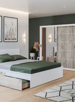 Set Mobila Dormitor Forest C12 cu oglinda