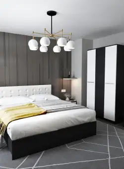 Set Mobila Dormitor Mario 3U tapitat alb