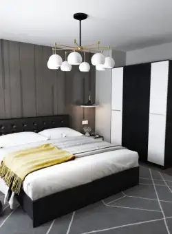 Set Mobila Dormitor Mario 4U 4 piese tapitat wenge