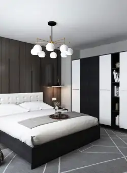 Set Mobila Dormitor Mario 4U 6 piese tapitat alb