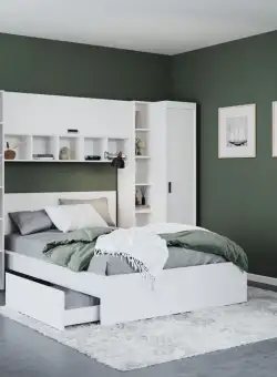 Set Mobila Dormitor Nordis 2.98m cu pat incadrat