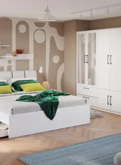 Set Mobila Dormitor Snow C27 tapitat / oglinda