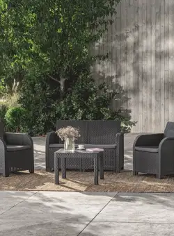 Set mobilier gradina cu masa clasica graphite Keter Rosalie