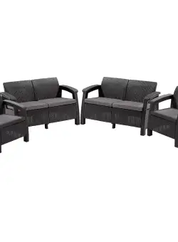 Set mobilier gradina fara masa graphite Keter Corfu Rest