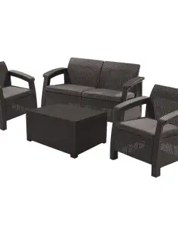 Set mobilier gradina graphite Keter Corfu Box