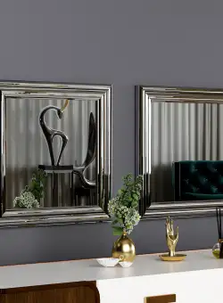 Set oglinzi (2 bucăți) Bale - Silver, Argint, 3x40x40 cm