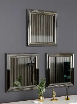 Set oglinzi (3 bucăți) Otto - Silver, Argint, 3x40x40 cm