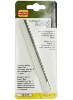 Set panze de rezerva fara pin pentru fierastrau de traforaj Micromot Proxxon 28113, 130 mm, 41 DPI, 12 bucati