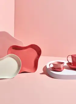 Set platou, Roz, 19x28 cm