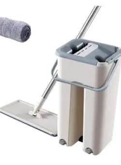 Set Profesional Mop Cu Doua Cuve, Rezerve Microfibra, Rotire 360