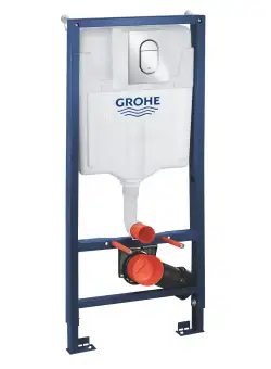 Set rezervor incastrat Grohe Rapid SL 3-in-1 cu cadru si clapeta Arena Cosmopolitan S crom