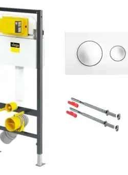 Set rezervor incastrat Viega Prevista cu cadru set de fixare si clapeta alba