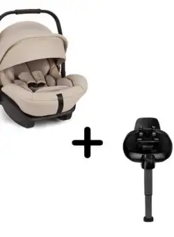 Set scoica auto Nuna, i-size ARRA Next Biscotti + Baza isofix BASE next i-Size pentru ARRA next, testata ADAC, Crem