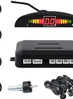 Set Senzori parcare auto detector parktronic display radar monitor 4 senzori NEGRU