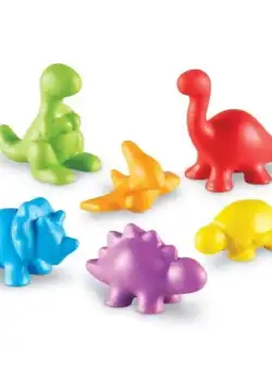 Set sortat/numarat Dinozauri Learning Resources, 72 piese, 3 cm, 3-10 ani, Multicolor