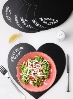 Set Suporturi pentru Farfurii PLT0192, Negru, 29x0.3x29 cm