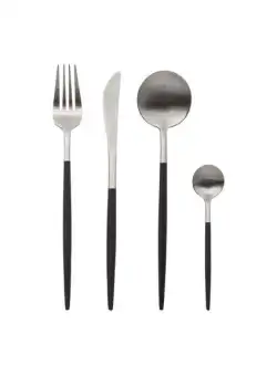 Set Tacamuri Ideea Inox Si Black, 24 Piese