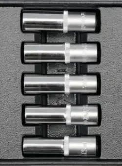 Set tubulare adanci YATO, Adaos Pentru Dulap de Scule, CrV, 8 - 21 mm, 1 2, 14 buc