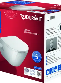 Set vas wc suspendat Duravit D-Neo Rimless si capac cu inchidere lenta