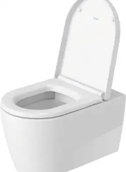 Set vas wc suspendat Duravit ME by Starck Rimless 57x37cm HygieneGlaze si capac cu inchidere lenta