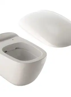 Set vas wc suspendat Geberit Citterio Rimfree 56cm KeraTect si capac cu inchidere lenta alb