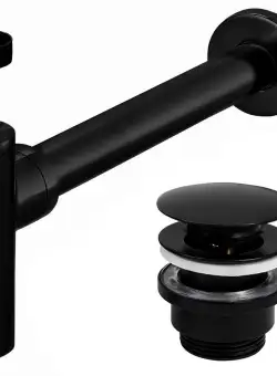 Sifon universal pentru lavoar clik-clak Universal Black Mat