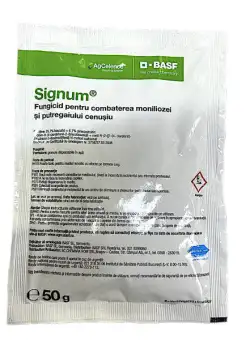 Signum 50 gr, fungicid sistemic, BASF, putregai brun si mumificarea fructelor (cais, piersic, cires, visin, prun), putregai cenusiu si fainare (tomate), alternarioza (morcov, varza), putregai cenusiu (varza, ardei, vinete, praz, capsun)