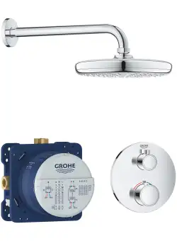 Sistem de dus incastrat Grohe Grohtherm Perfect Round Tempesta 210 cu 1 consumator crom