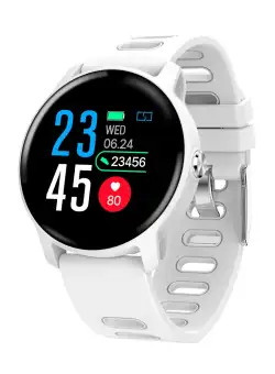 Smartwatch Techstar® S08 Alb Unisex Waterproof IP68 BT 4.0, Ecran 1.3 inch Conectare Android si iOS
