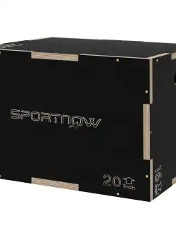 SPORTNOW Cutie de Sarituri Plyometrica 3-in-1, Cutie din Lemn Antiderapanta pentru Exercitii in Sala de Gimnastica de Acasa, 41/51/61cm | Aosom RO