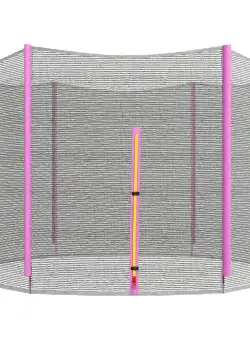 SPORTNOW Plasă Protecție Trambulină Rotundă 244cm cu 6 Stâlpi Drepti Rezistentă Negru/Roz | Aosom Romania